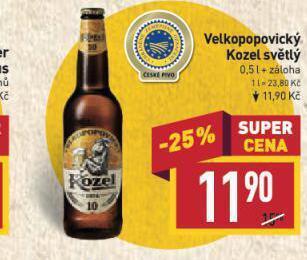 Billa Pivo velkopopovický kozel nealko nabídka