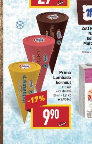 Billa Prima lambada zmrzlina nabídka
