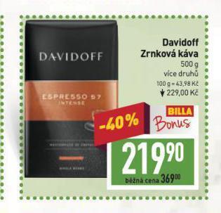 Billa Káva davidoff nabídka