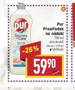 Billa Pur prostředek na nádobí nabídka