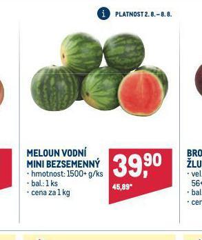 Makro Meloun vodní bezsemenný nabídka