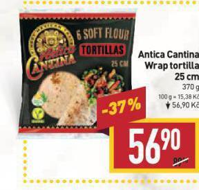 Billa Antica cantina wrap tortilla nabídka