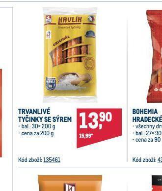 Makro Trvanlivé tyčinky se sýrem nabídka