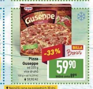 Billa Pizza guseppe nabídka