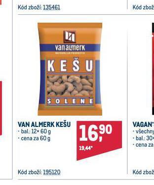Makro Van almerk kešu nabídka