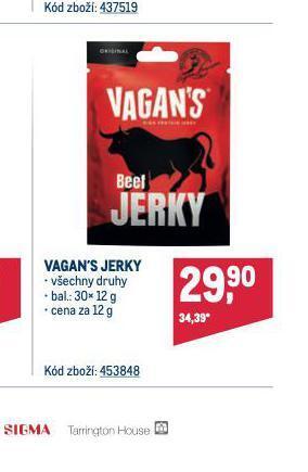 Makro Vagan´s jerky nabídka