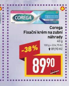 Billa Corega fixační krém na zubní náhrady nabídka