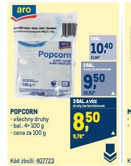 Makro Popcorn nabídka
