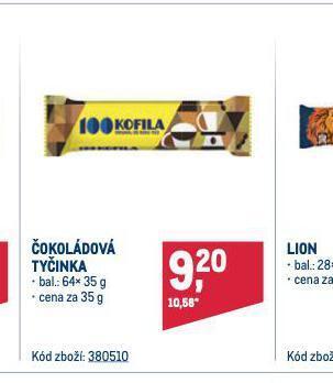 Makro Čokoládová tyčinka nabídka