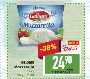 Billa Galbani mozzarella sýr nabídka