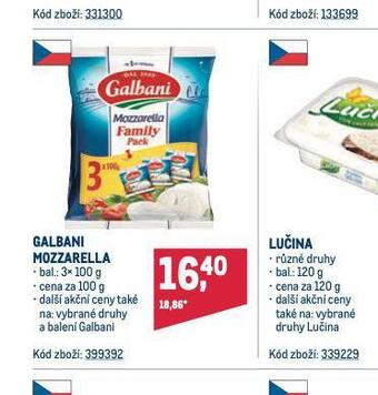 Makro Galbani mozzarella nabídka