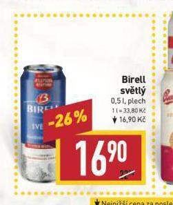 Billa Birell nealkoholické pivo nabídka