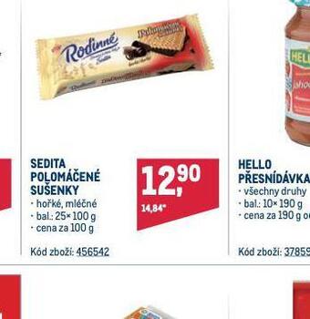 Makro Sedita polomáčené sušenky nabídka