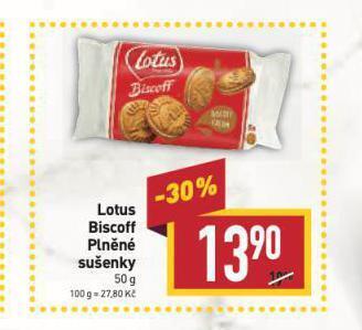 Billa Lotus sušenky nabídka