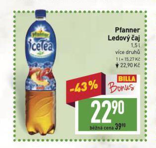 Billa Pfanner ledový čaj nabídka