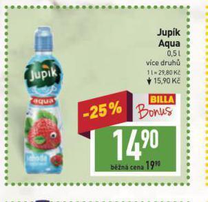 Billa Jupík aqua nabídka