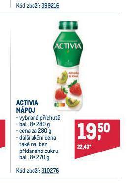 Makro Activia nápoj nabídka