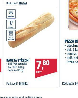 Makro Bageta střední nabídka