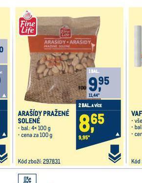 Makro Arašídy pražené solené nabídka