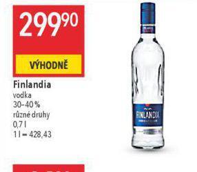 Globus Finlandia vodka nabídka