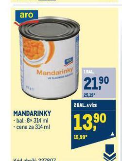 Makro Mandarinky nabídka