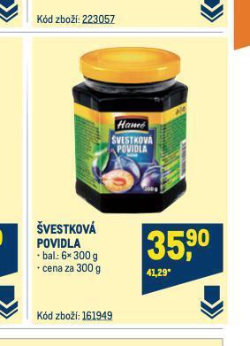 Makro Švestková povidla nabídka