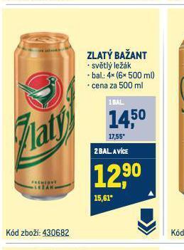 Makro Pivo zlatý bažant nabídka