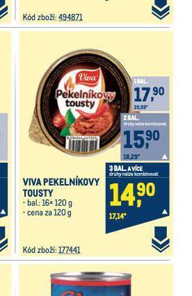 Makro Viva pekelníkovy tousty nabídka
