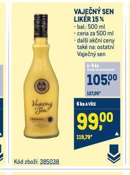 Makro Vaječný sen likér 15% nabídka
