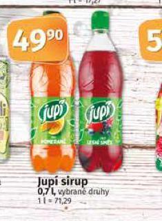 Coop Jupí sirup nabídka