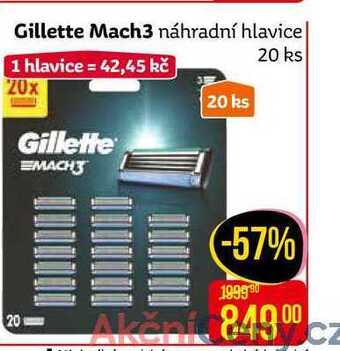 Teta Gillette mach3 náhradní hlavice 20 ks nabídka