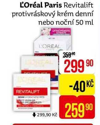 Teta L'oréal paris revitalift protivráskový krém denní nebo noční 50 ml nabídka