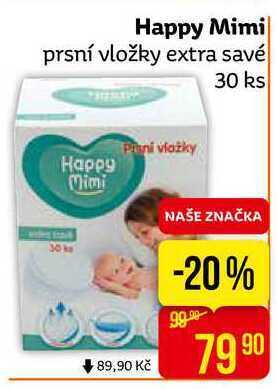 Teta Happy mimi prsní vložky extra savé 30 ks nabídka