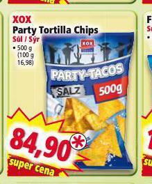 Norma Xox party tortilla chips nabídka