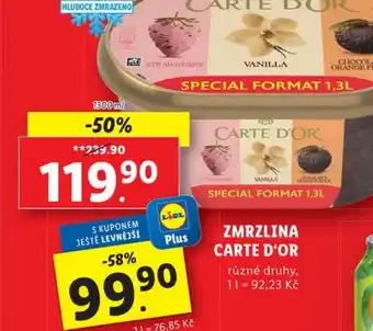 Lidl ZMRZLINA CARTE D'OR různé druhy, 1L nabídka