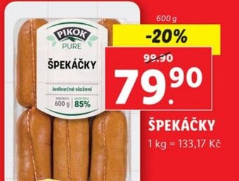 Lidl ŠPEKÁČKY nabídka