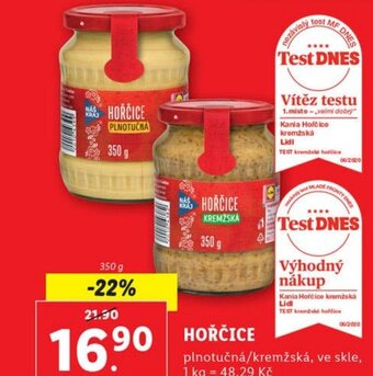 Lidl HOŘČICE nabídka