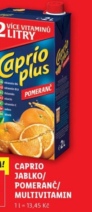 Lidl CAPRIO JABLKO/ POMERANČ/ MULTIVITAMIN nabídka