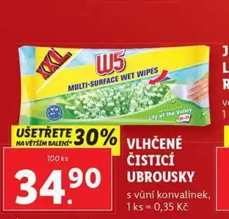 Lidl W5 vlhčené čistící ubrousky nabídka