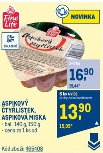 Makro ASPIKOVÝ ČTYŘLÍSTEK, ASPIKOVÁ MISKA nabídka