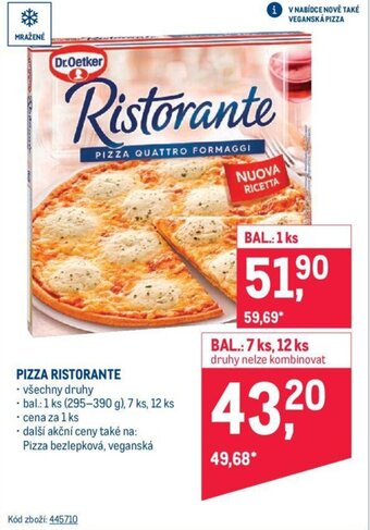 Makro PIZZA RISTORANTE nabídka