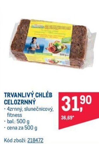 Makro TRVANLIVÝ CHLÉB CELOZRNNÝ nabídka