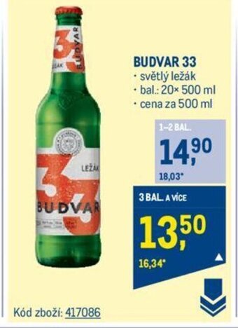 Makro BUDVAR 33 nabídka