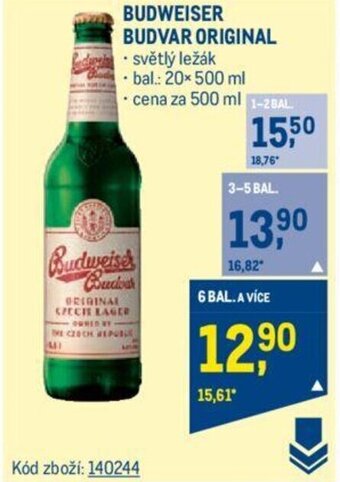 Makro BUDWEISER BUDVAR ORIGINAL nabídka