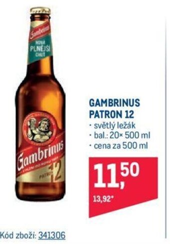 Makro GAMBRINUS PATRON 12 nabídka