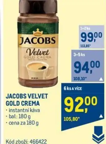 Makro JACOBS VELVET GOLD CREMA nabídka