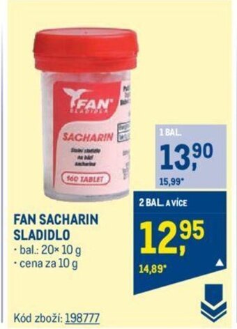 FAN SACHARIN SLADIDLO