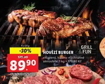 Lidl Hovězí burger nabídka