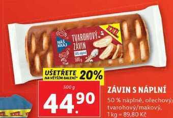 Lidl Závin s náplní, 500 g nabídka