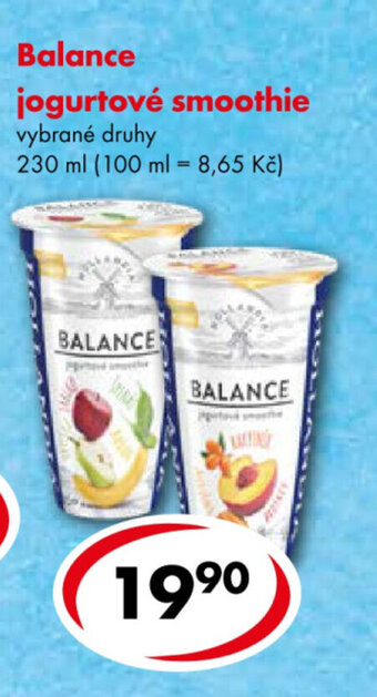 CBA Balance jogurtové smoothie nabídka